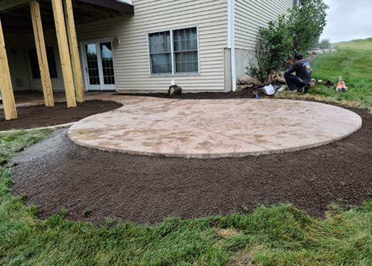 After dirt is added around the patio - Creative Nature Landscape Design and Installation