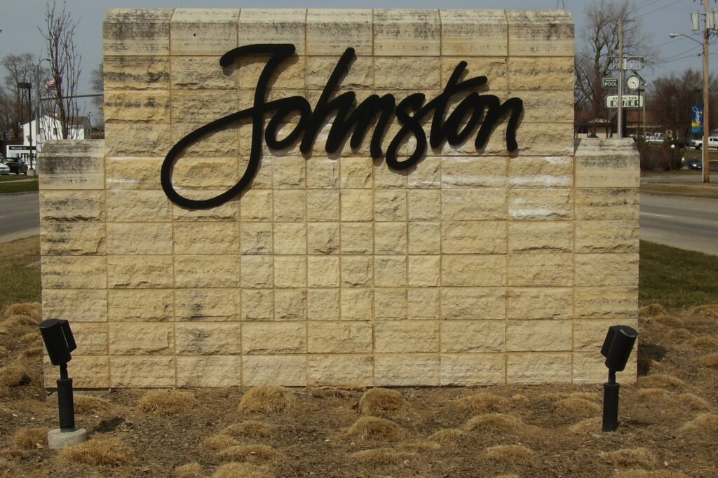 Johnston welcome sign, Johnston, Iowa